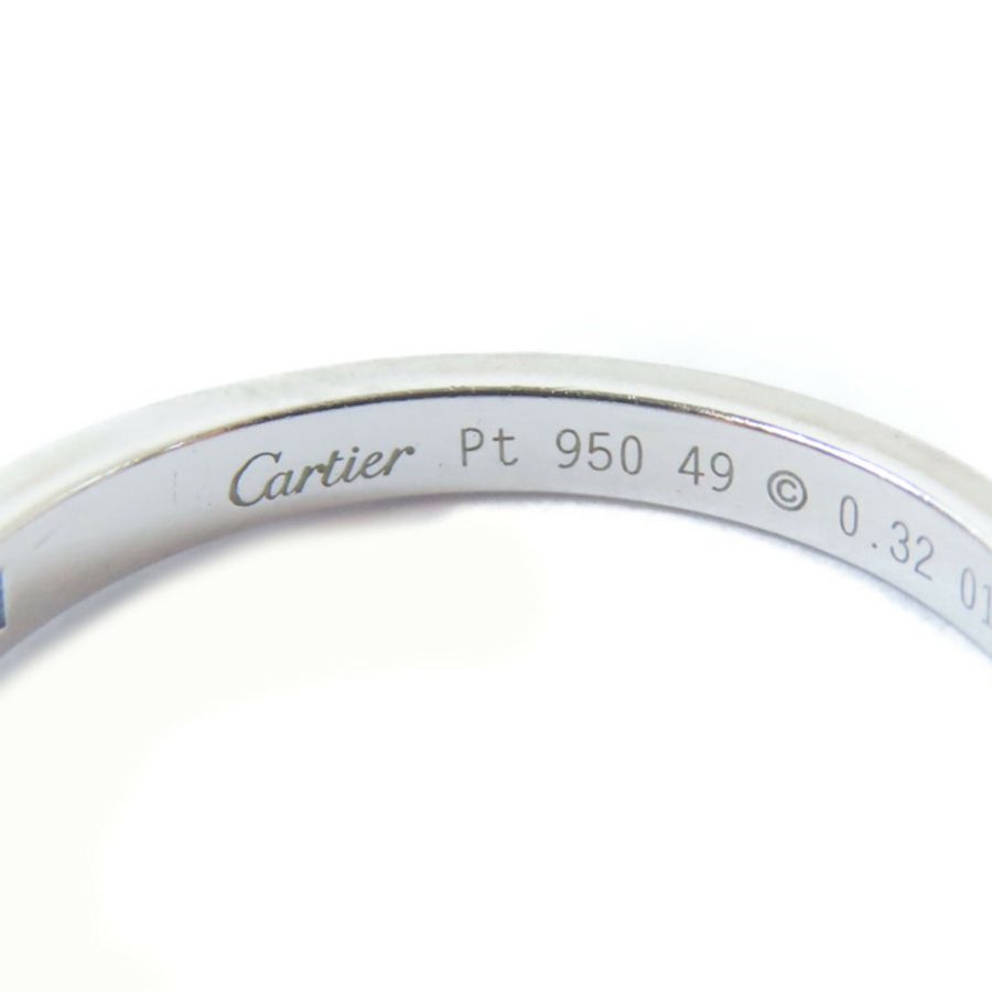 CARTIER 【激減優惠】950鉑金1895 Ring 0.32ct鑽石戒指Cartier#49/US#4.75-7