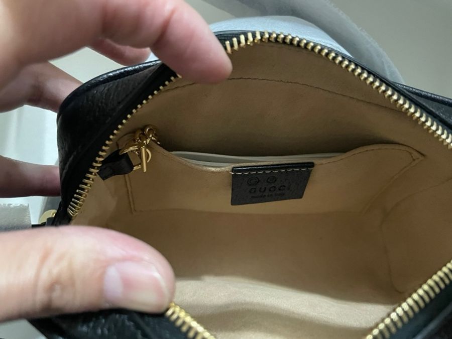 GUCCI 古馳 經典ophidiaGG supreme牛皮拉鍊迷你肩背/斜背包-2