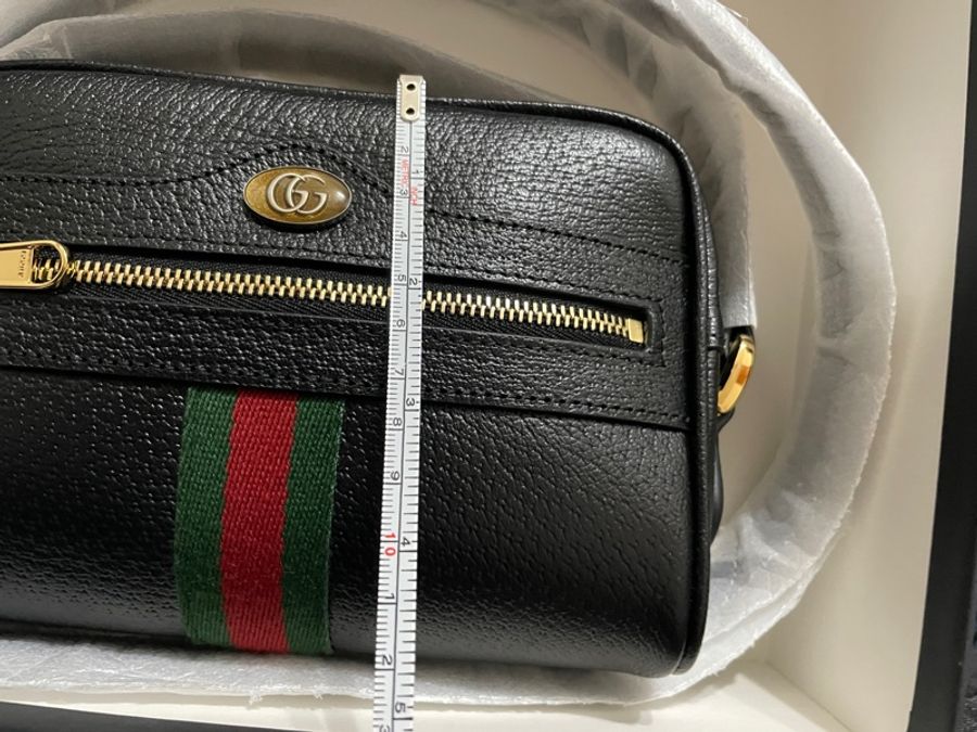 GUCCI 古馳 經典ophidiaGG supreme牛皮拉鍊迷你肩背/斜背包-3