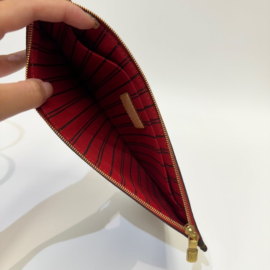 LV 老花NeverFull MM手提肩背托特包 媽媽包 內裏紅 約95新-6