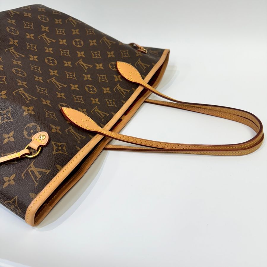 LV 老花NeverFull MM手提肩背托特包 媽媽包 內裏紅 約95新-7