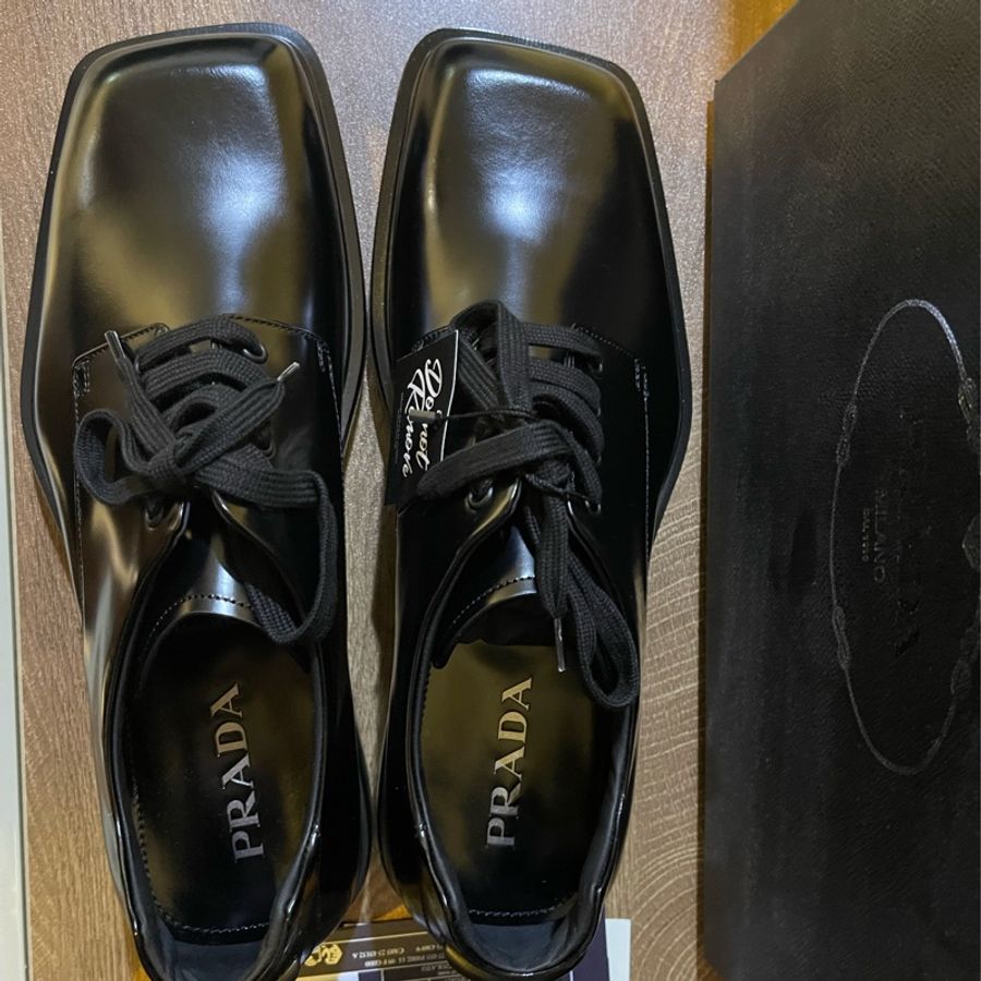 PRADA 方頭得比鞋 ,UK10,2EG427FG000055 黑-5