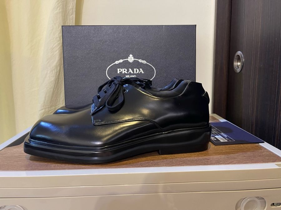 PRADA 方頭得比鞋 ,UK10,2EG427FG000055 黑-12