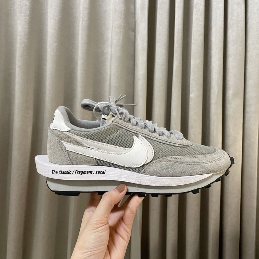 正品 二手 Fragment Design Sacai x Nike LDWaffle 藤原浩 灰24.5-0