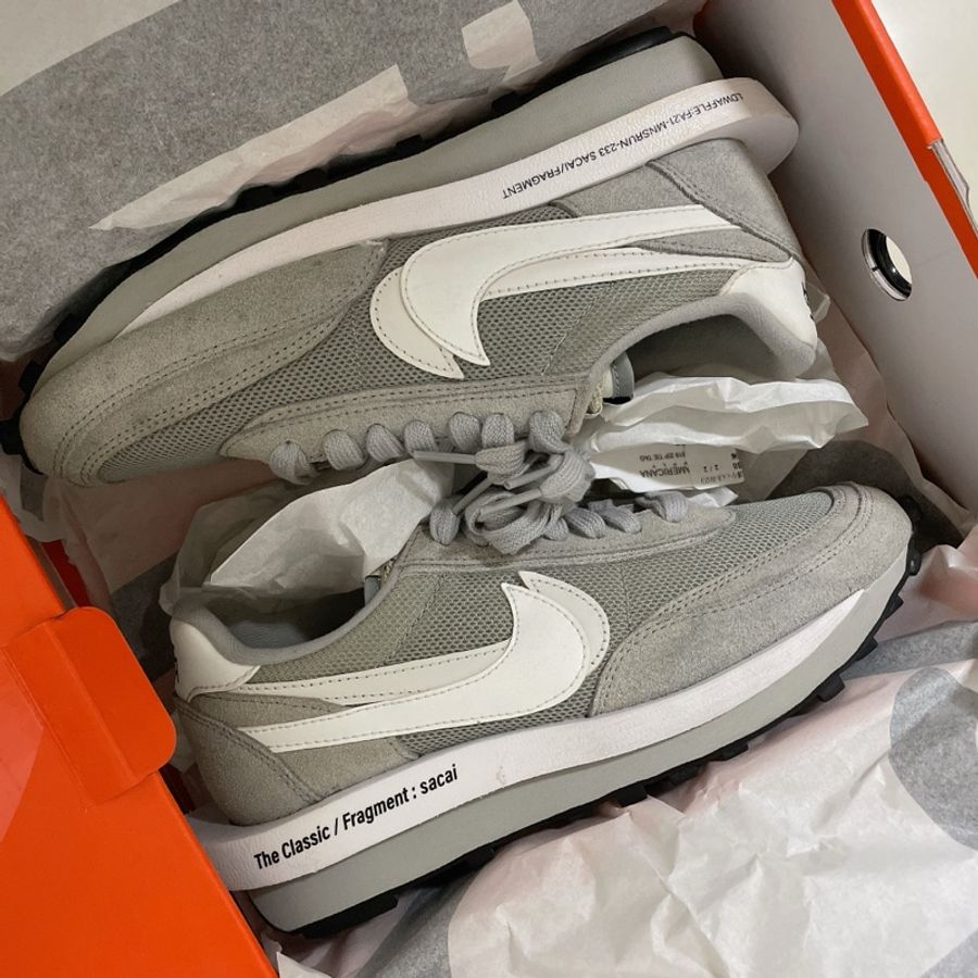 正品 二手 Fragment Design Sacai x Nike LDWaffle 藤原浩 灰24.5-3