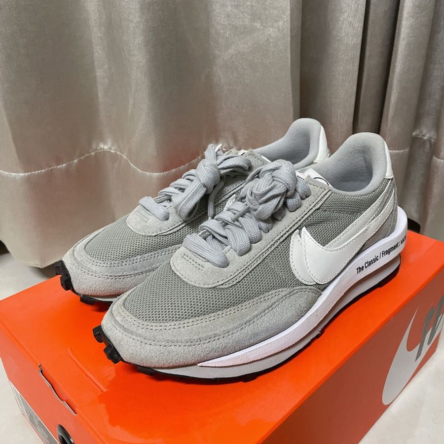 正品 二手 Fragment Design Sacai x Nike LDWaffle 藤原浩 灰24.5-5