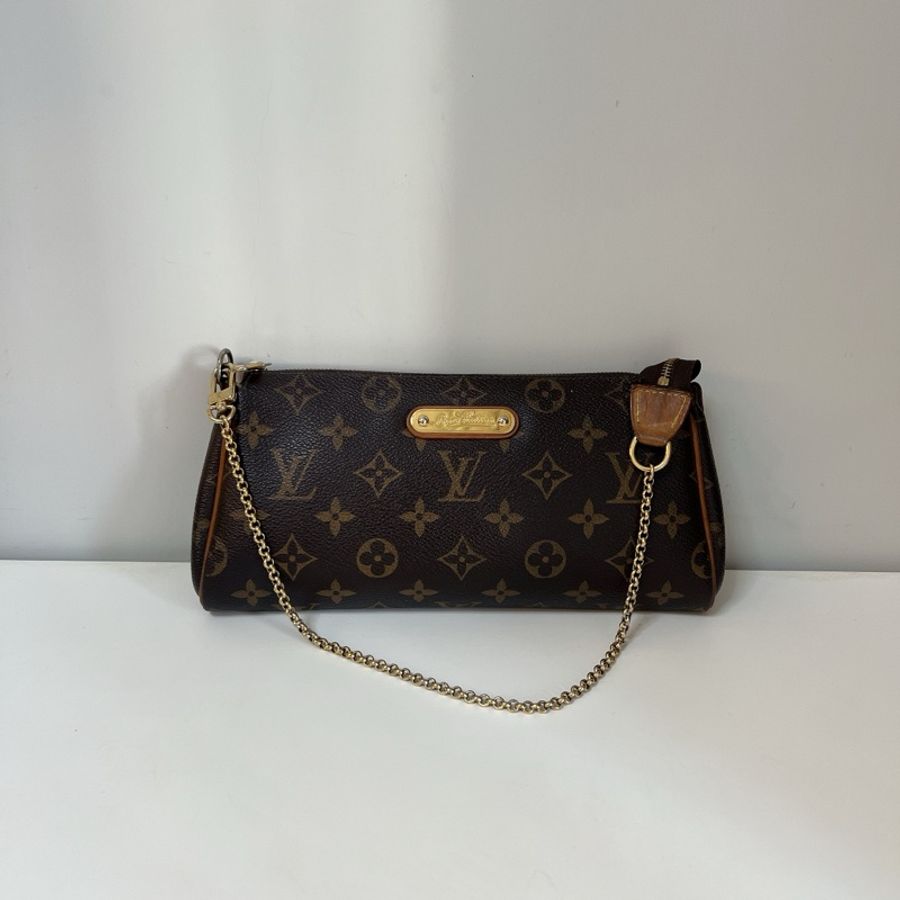 LV Eva bag 經典老花款 肩背包 腋下包 斜背包 麻將包-1