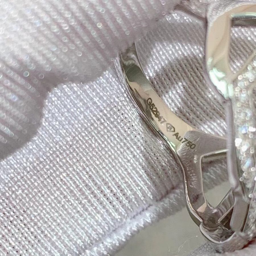 Piaget 伯爵rose玫瑰花 白金系列滿鑽戒指53號-7