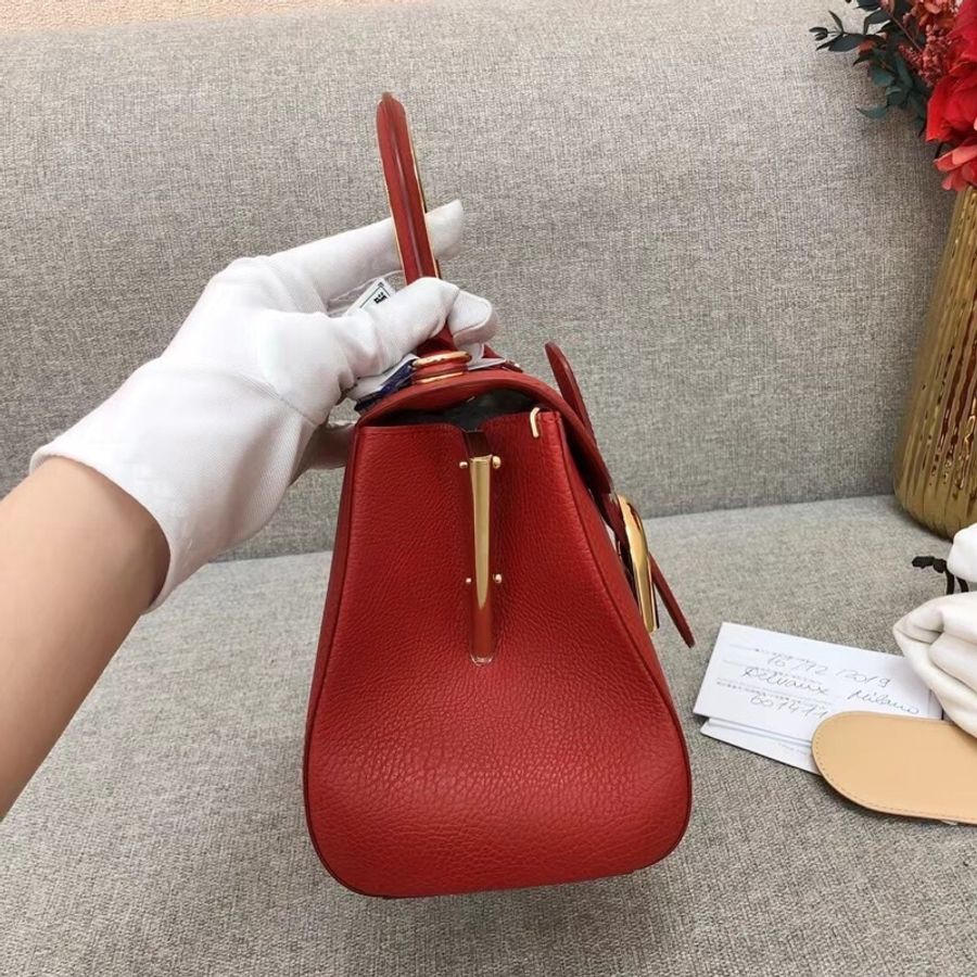 Delvaux德爾沃brillant mini紅色牛皮金屬手柄 20*16左右 2019購入-3