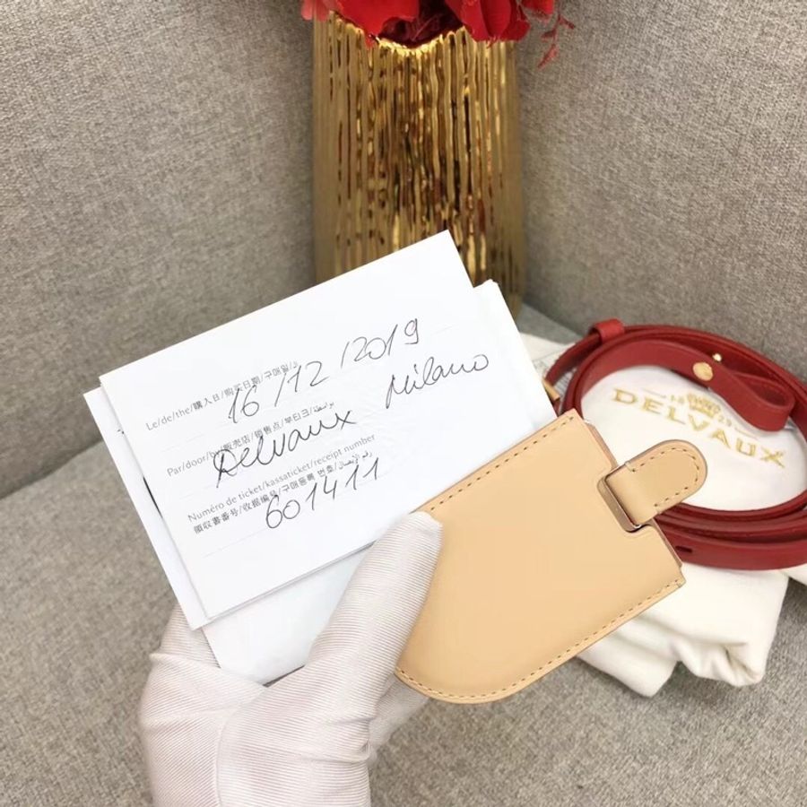 Delvaux德爾沃brillant mini紅色牛皮金屬手柄 20*16左右 2019購入-7