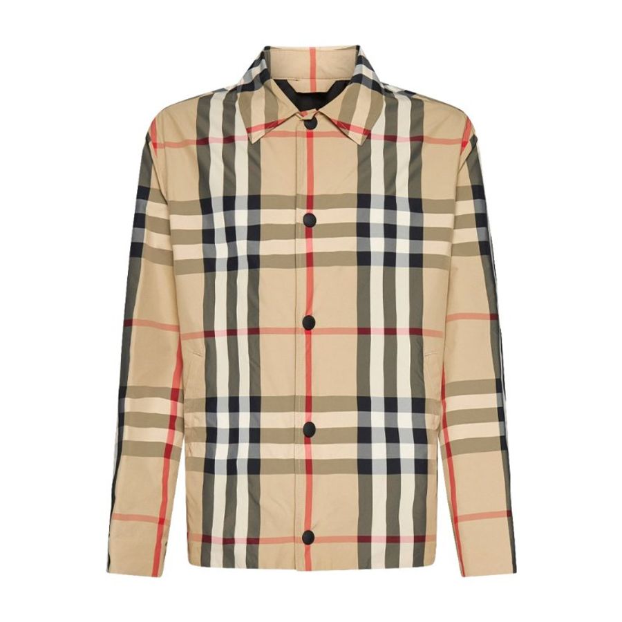 * Burberry Check Nylon Jacket for Men in Archive Beige - 8070347-Archive_Beige (Size: L)-0