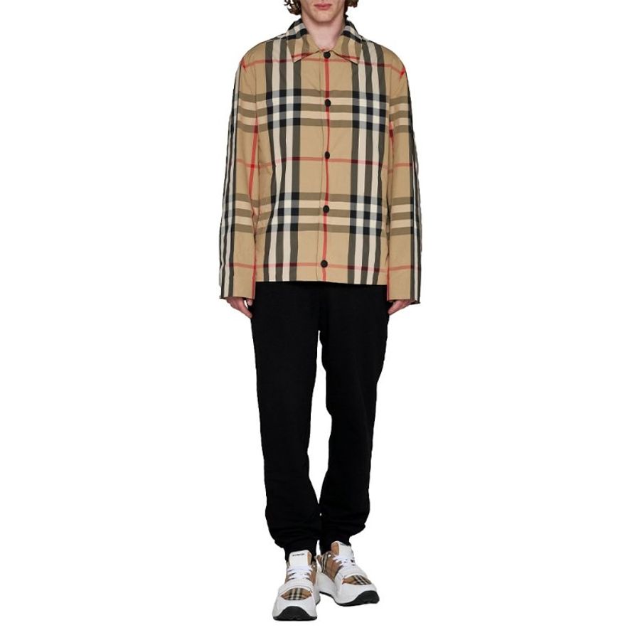 * Burberry Check Nylon Jacket for Men in Archive Beige - 8070347-Archive_Beige (Size: L)-4