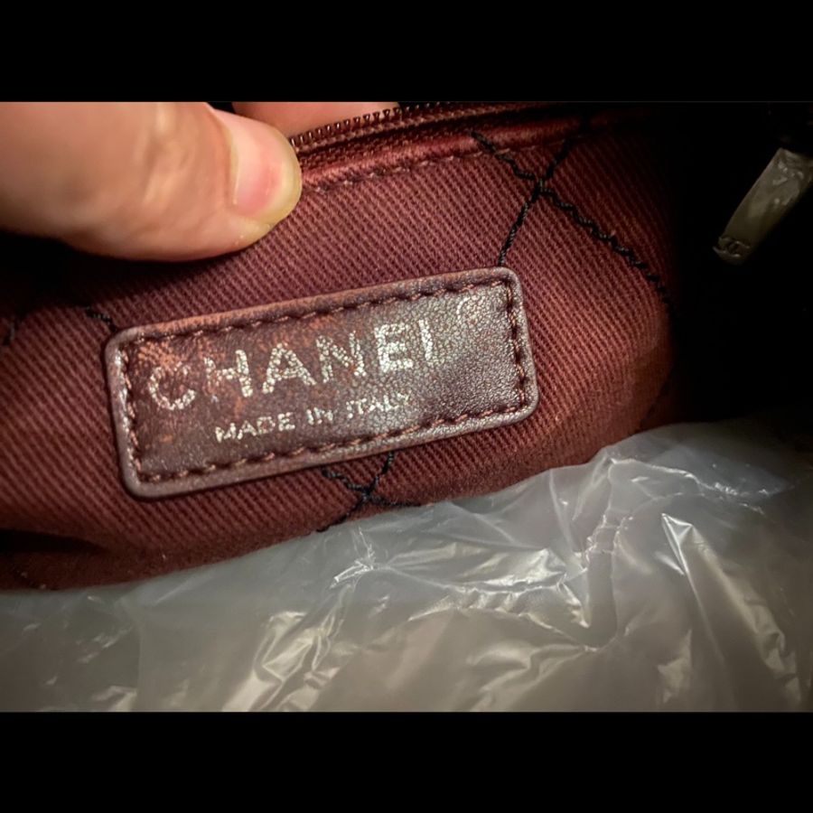 Chanel 香奈兒黑銀魚子醬購物袋單肩包-8