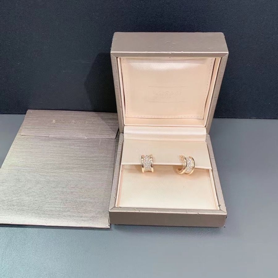 Bvlgari 寶格麗 B zero 1系列 大蠻腰滿鑽耳環玫瑰金密鑲嵌鑽石 bulingbuling超級閃,2022年購入-0