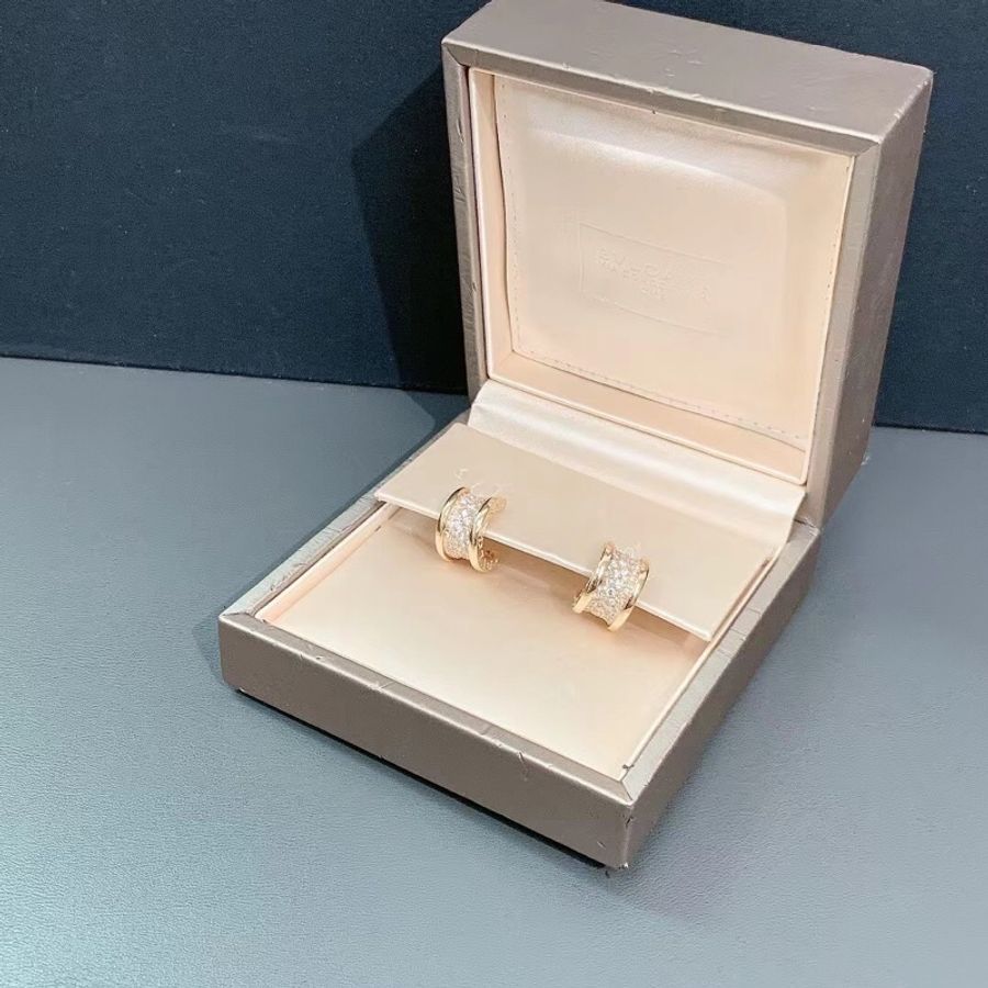 Bvlgari 寶格麗 B zero 1系列 大蠻腰滿鑽耳環玫瑰金密鑲嵌鑽石 bulingbuling超級閃,2022年購入-1
