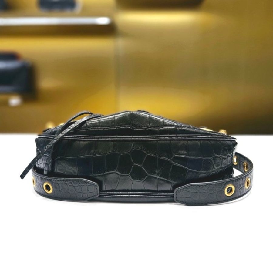 🧧特價🧧Balenciaga 671309 鱷魚壓紋小牛皮 XS Le Cagole包 復古金釦/黑色-10