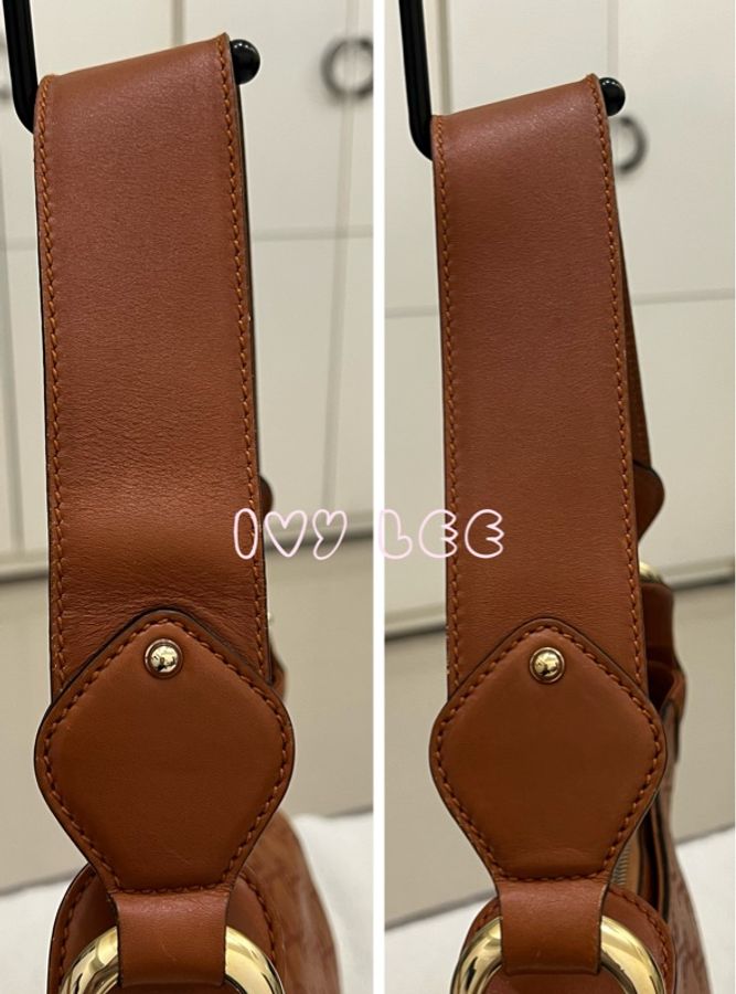 GUCCI 145826 GG 馬銜扣手提包 肩背包 GG 帆布/皮革 橘棕色 二手精品-15