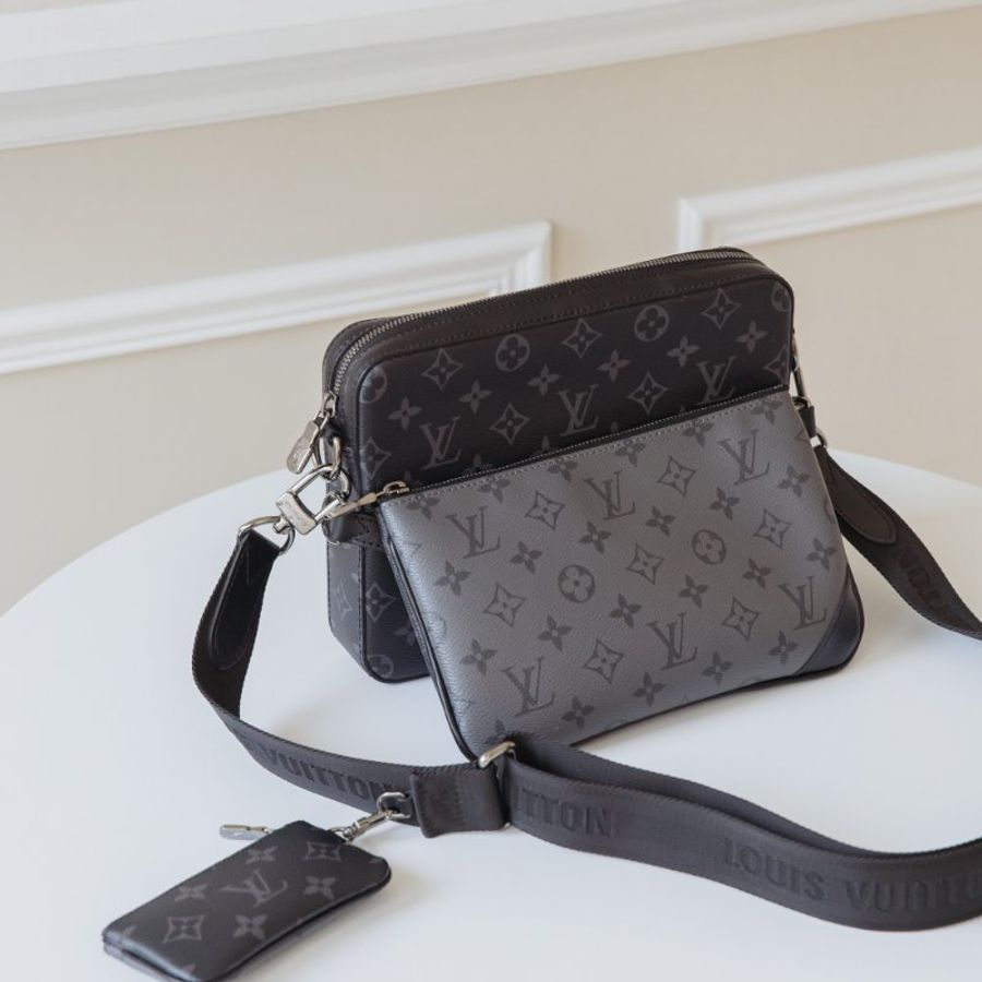 LV Monogram TRIO 三合一郵差包-0
