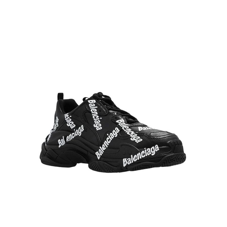 Balenciaga Triple S Logotype Sneakers for Women in Black,White-524039-W2FAB-1090 (Size:36,37)-1