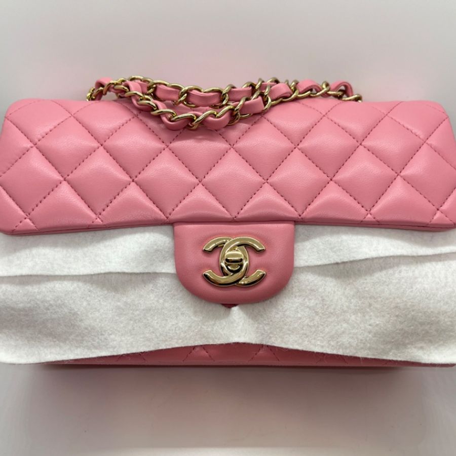 Chanel Classic Flap Bag - Lambskin 香奈兒 CF23 小號 粉色羊皮 金釦-0