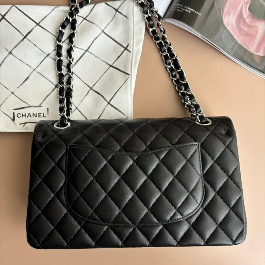 ::CHANEL:: 芯片款 羊皮黑銀 COCO 25-2