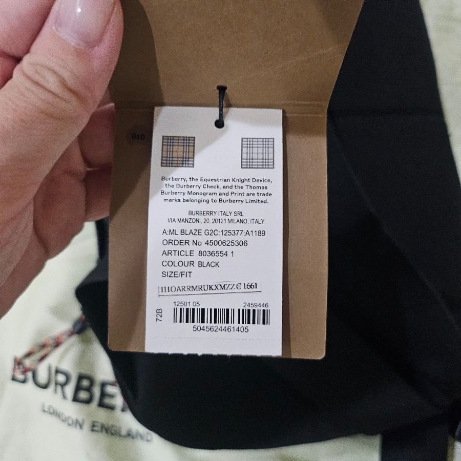 Burberry TB消光LOGO 直立式胸包-23