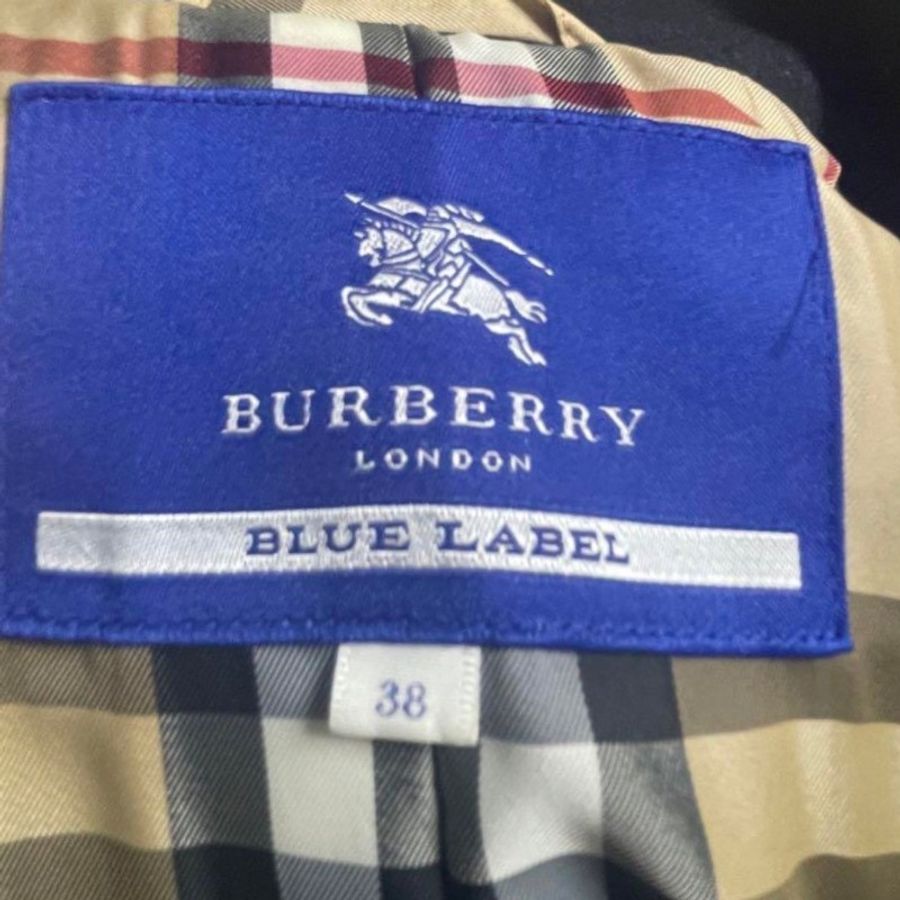 女神38號M碼/日本二手Burberry 藍標/頂級羊毛大衣-11