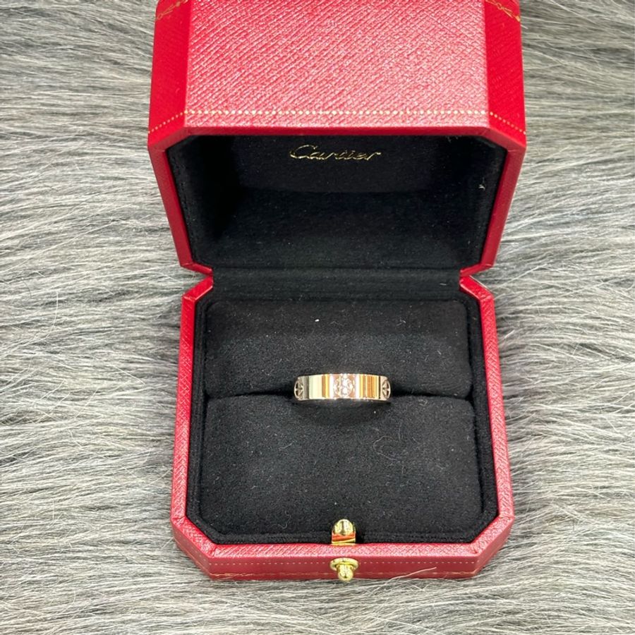 Cartier 卡地亞 LOVE 愛情 750 白K金 寬版 螺絲戒 戒指 戒子 墬子-0
