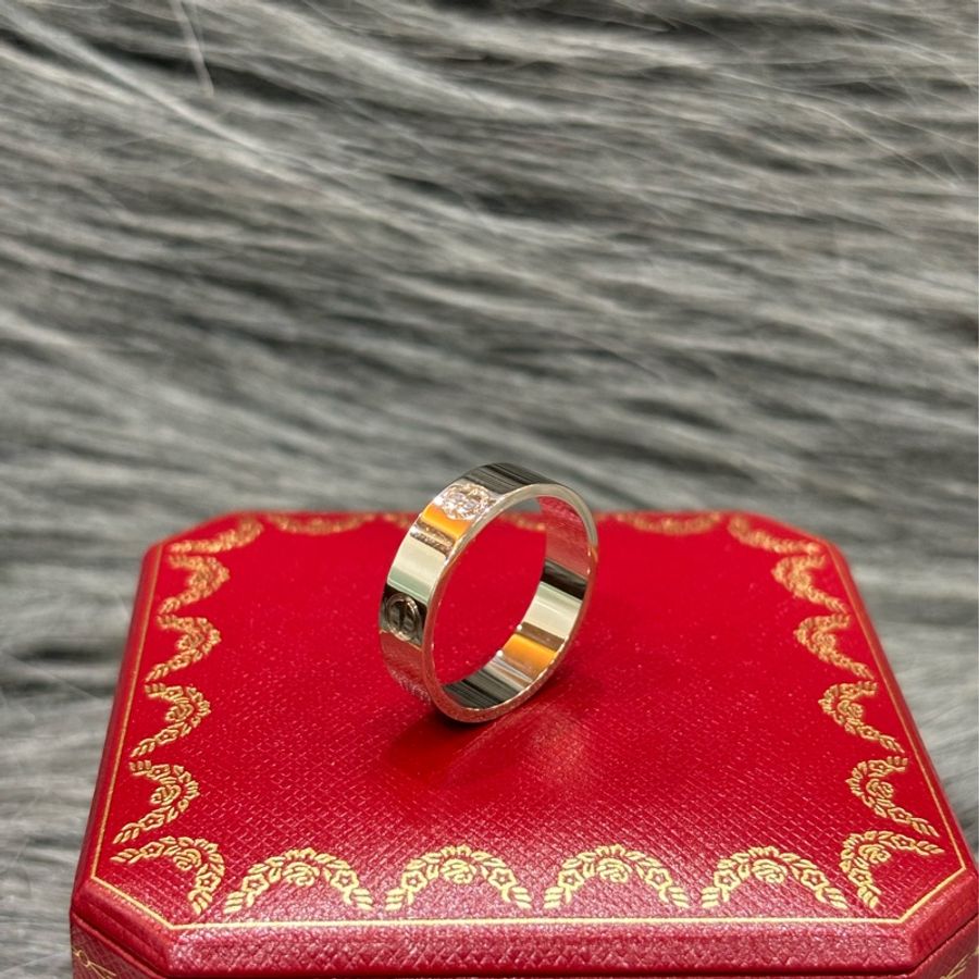 Cartier 卡地亞 LOVE 愛情 750 白K金 寬版 螺絲戒 戒指 戒子 墬子-1