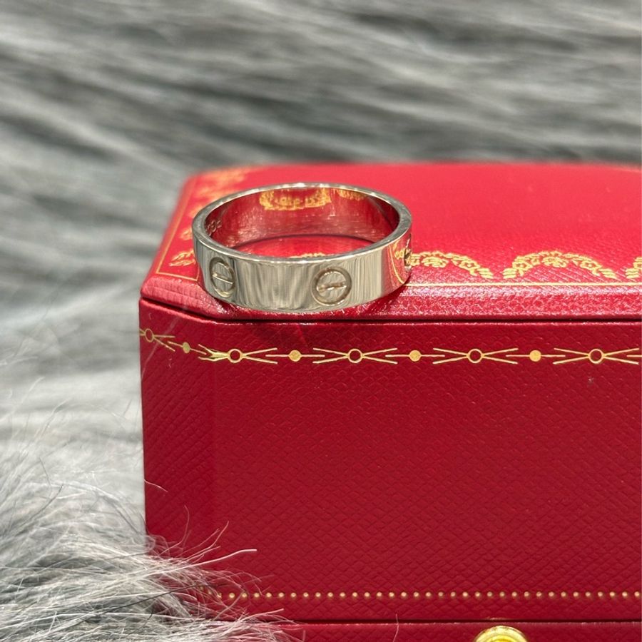 Cartier 卡地亞 LOVE 愛情 750 白K金 寬版 螺絲戒 戒指 戒子 墬子-2