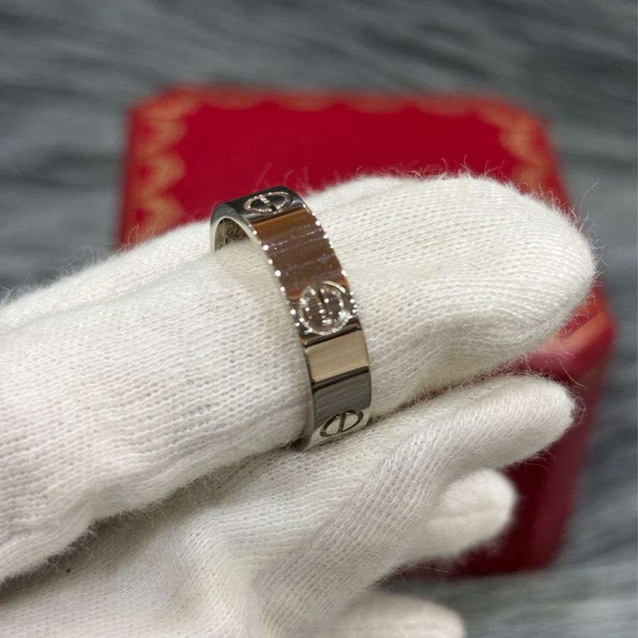 Cartier 卡地亞 LOVE 愛情 750 白K金 寬版 螺絲戒 戒指 戒子 墬子-3