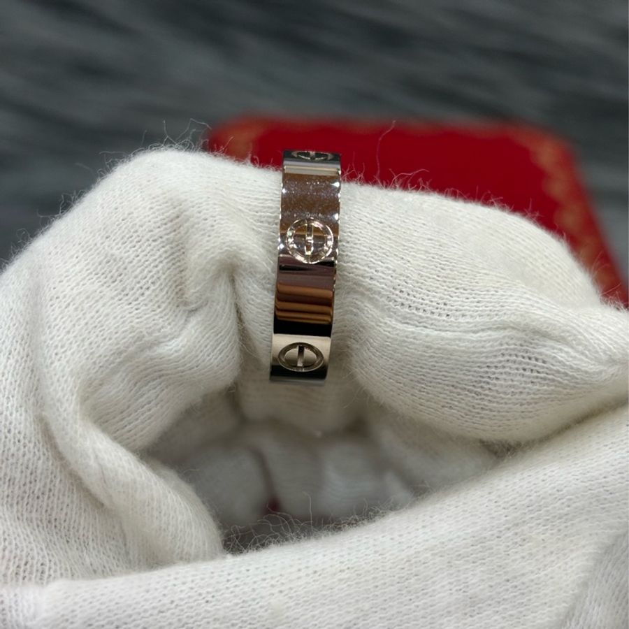 Cartier 卡地亞 LOVE 愛情 750 白K金 寬版 螺絲戒 戒指 戒子 墬子-5