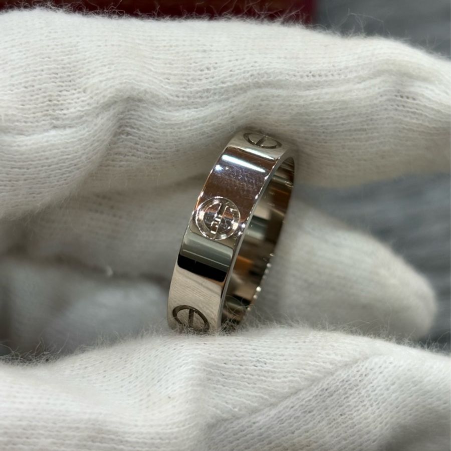 Cartier 卡地亞 LOVE 愛情 750 白K金 寬版 螺絲戒 戒指 戒子 墬子-8