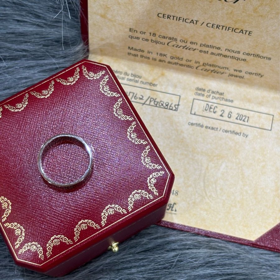 Cartier 卡地亞 LOVE 愛情 750 白K金 寬版 螺絲戒 戒指 戒子 墬子-9
