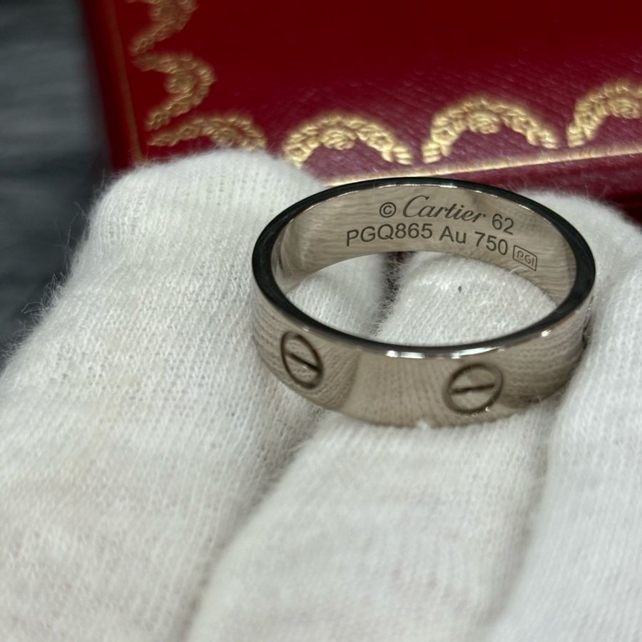 Cartier 卡地亞 LOVE 愛情 750 白K金 寬版 螺絲戒 戒指 戒子 墬子-11