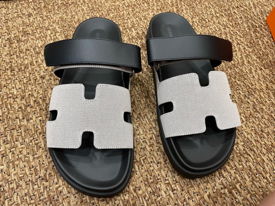 Hermes 二舅拖 全新 黑白熊貓拼色 43號-1