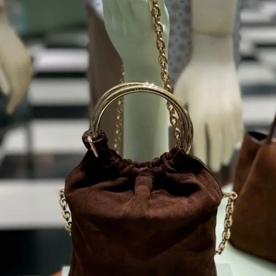 2024秋冬新品 Prada 絨面革迷你 鏈帶包-6