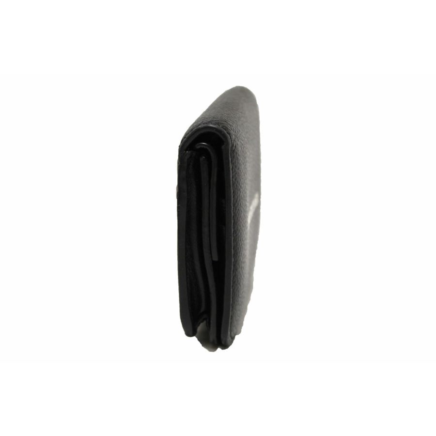 Balenciaga Black Grained Calfskin Leather Cash Mini Wallet-2