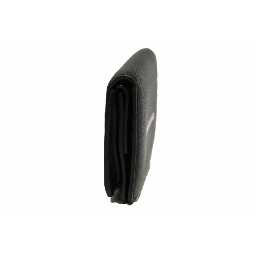 Balenciaga Black Grained Calfskin Leather Cash Mini Wallet-3