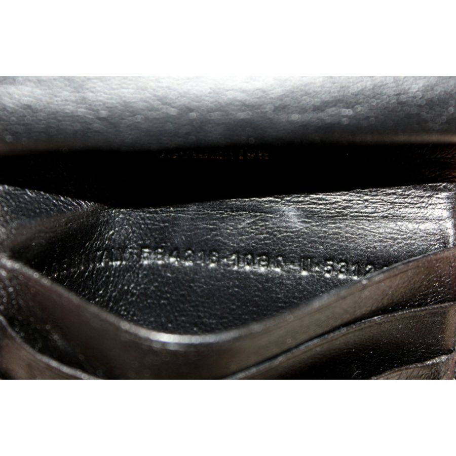 Balenciaga Black Grained Calfskin Leather Cash Mini Wallet-25