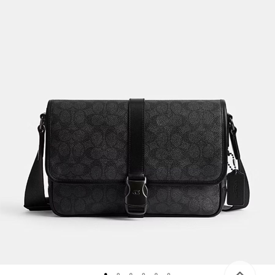 Coach LEAGUE 經典 SIGNATURE 帆布郵差包-3
