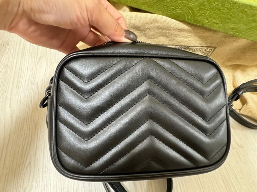 GUCCI 古馳 GG Marmont(黑標 相機包 小號)-4