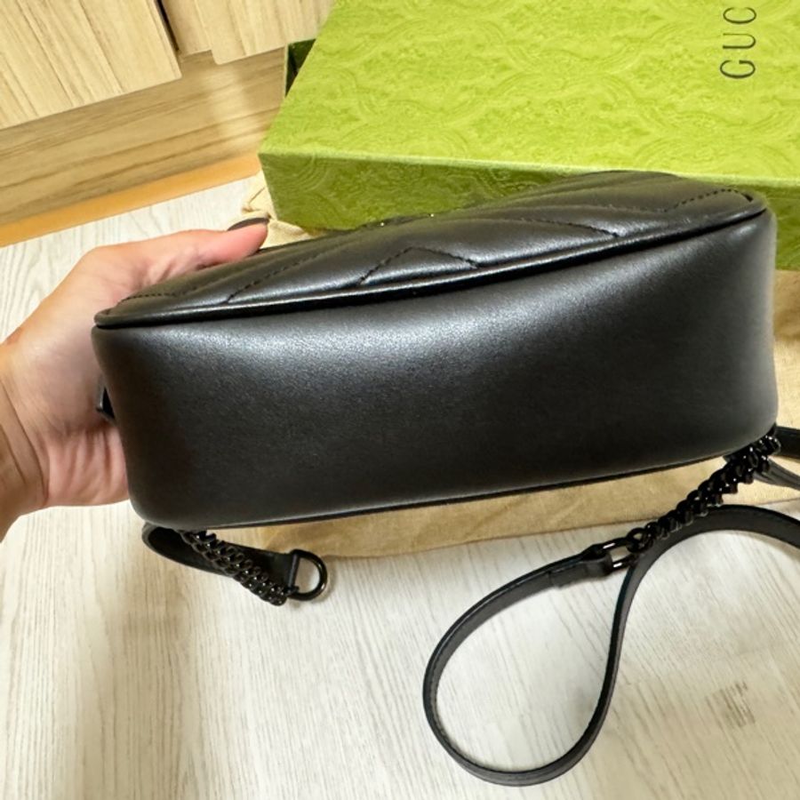 GUCCI 古馳 GG Marmont(黑標 相機包 小號)-7