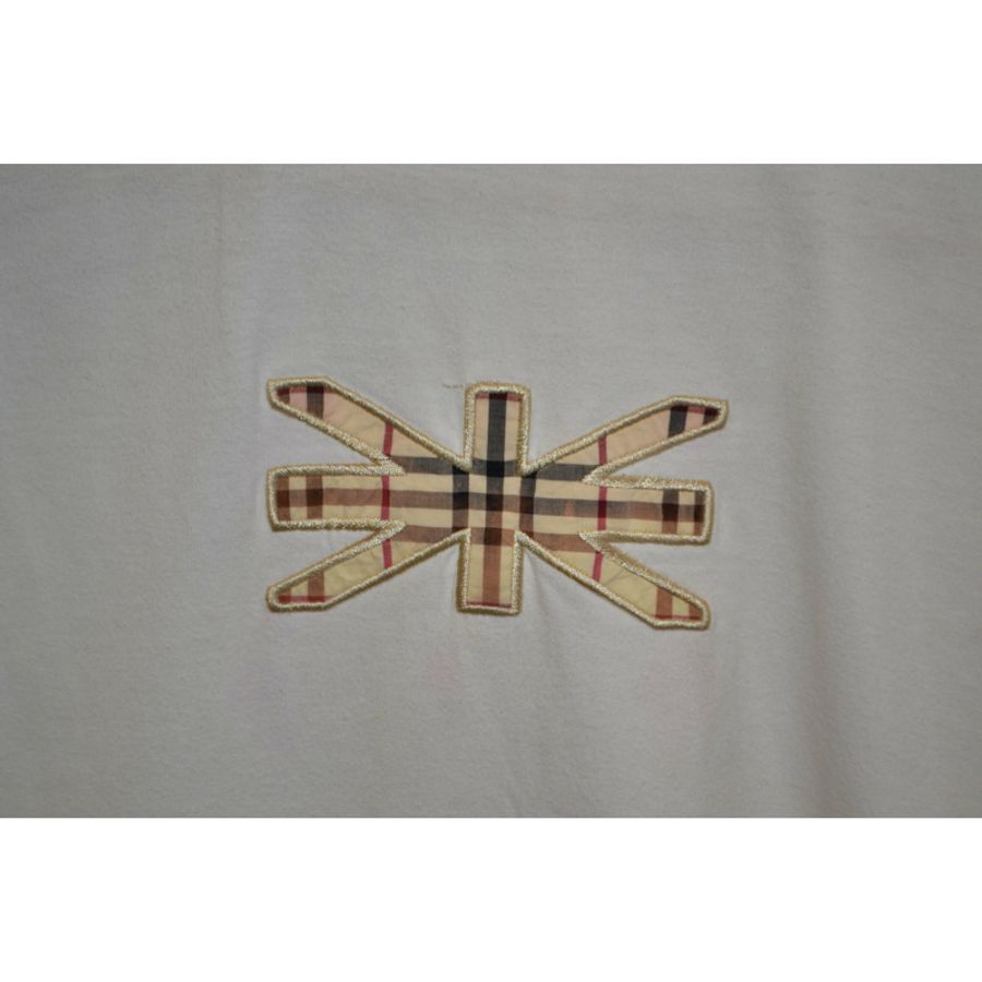 Burberry British Flag Haymarket Signature White Boy T-Shirt Size 6-1