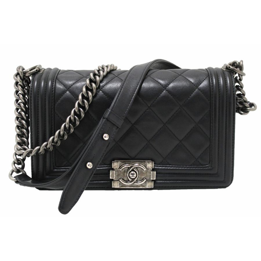 Chanel Black Quilted Calfskin Old Medium Boy Shoulder Bag-0