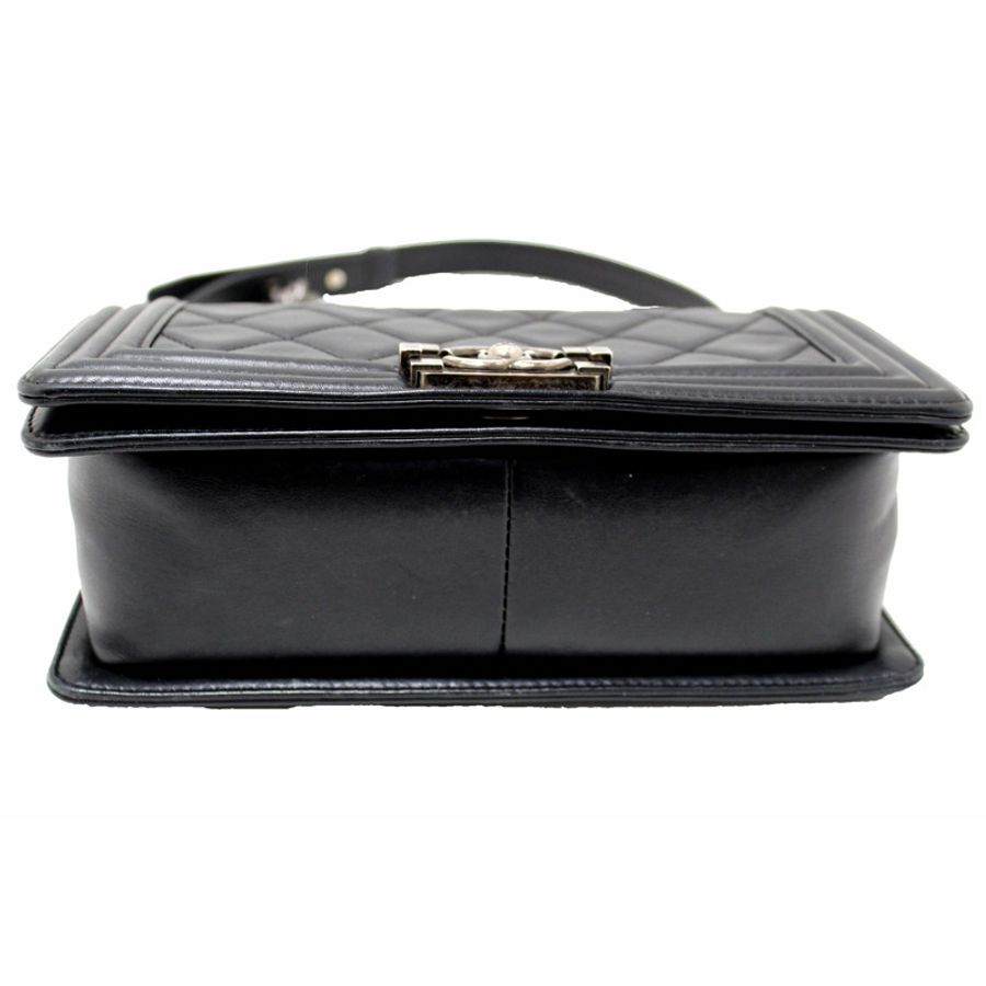 Chanel Black Quilted Calfskin Old Medium Boy Shoulder Bag-9