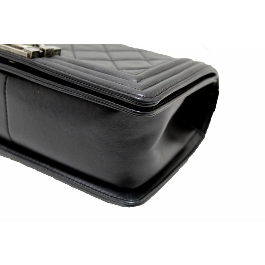 Chanel Black Quilted Calfskin Old Medium Boy Shoulder Bag-10