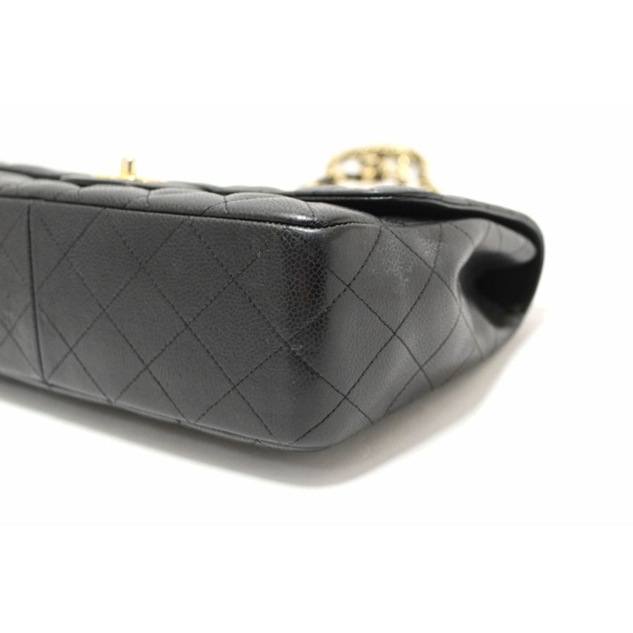 Chanel Black Quilted Caviar Leather Classic Jumbo Single Flap Bag-6