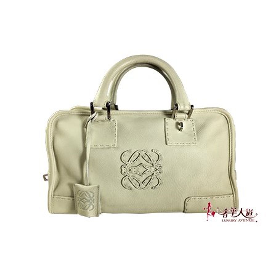 已售出*LOEWE 米白色AMAZONA全皮手提包-0