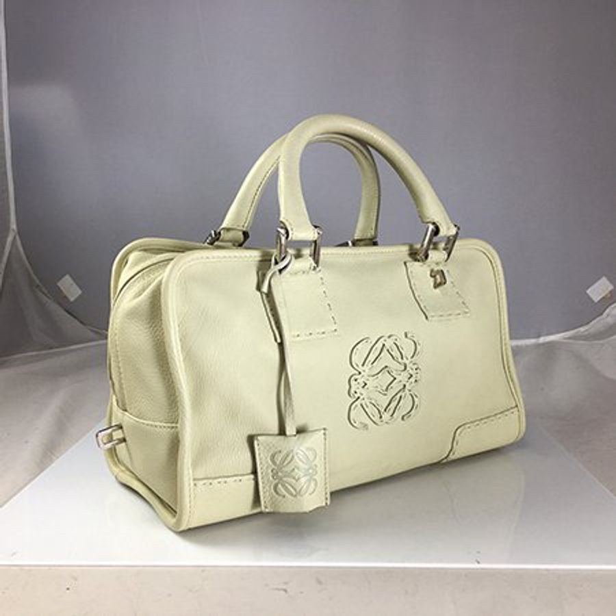 已售出*LOEWE 米白色AMAZONA全皮手提包-1